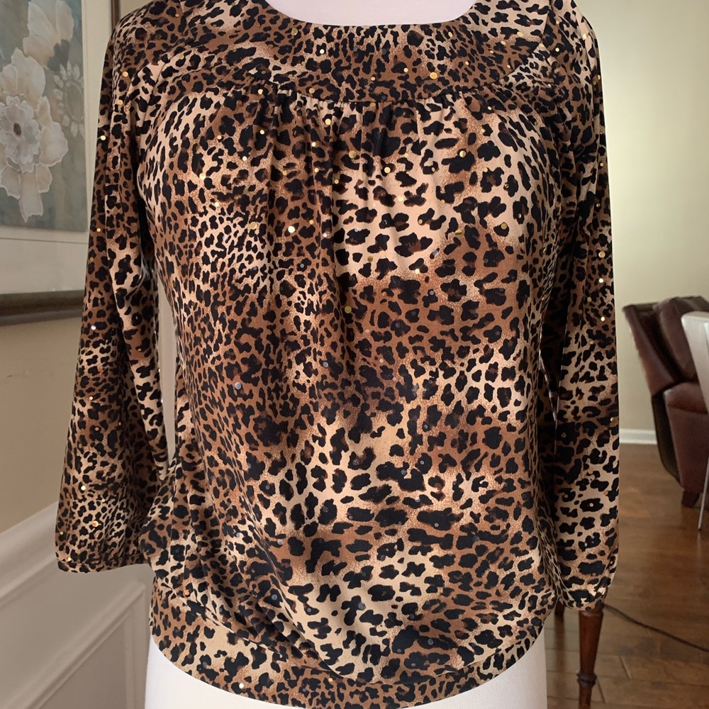 Style & co, new without tags size MP animal print blouse